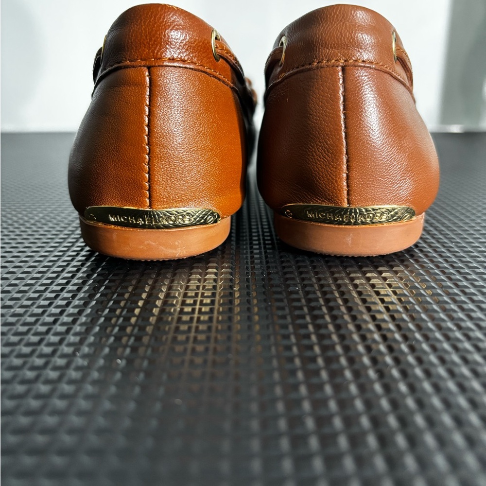 Michael Kors Brown Leather Loafers with Bow Accent Women’s Size 6 - Picture 4 of 11